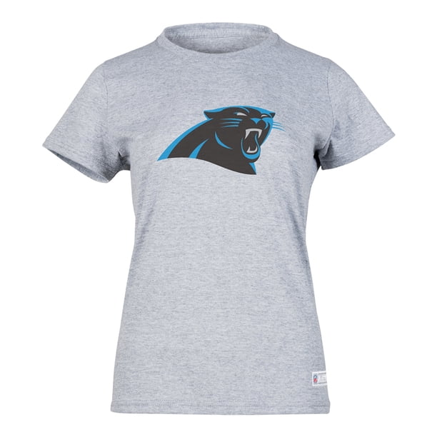 NFL Playera Aficionado Básica Carolina Panthers Gris para Mujer, Talla Extra Grande