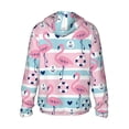 thumbnail image 3 of Gaeub Pink Striped Flamingo Men's and Women's UPF 50+ Long-Sleeved Sun Protection Clothing, Fishing Shirt Long Sleeve Zip - 3X-Large, 3 of 9
