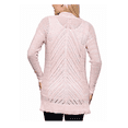 thumbnail image 3 of Leo & Nicole Ladies' Marled Rib Trim Pointelle Cardigan, 3 of 4
