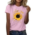 thumbnail image 2 of Xdegoge T Shirts for Women Graphic Under 10 Short Sleeve Crewneck Shirts Floral Summer Casual Tops Tunic Loose Fit Tees Soft Comfy Blouses At My Purchase History, 2 of 5