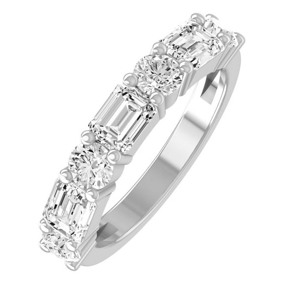 ARAIYA FINE JEWELRY 14K White Gold Lab Grown Diamond Anniversary Band Ring (2 cttw, D-F Color, VS1 Clarity) Size 5
