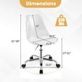 thumbnail image 3 of Costway 2 PCS Clear Desk Chair with Swivel Seat & Soft PU Leather Cushion Universal Wheels, 3 of 10