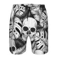 thumbnail image 4 of Disketp Men'S Swim Trunks Hawaiian Breathable Surf Beach Swimsuits Mesh Lining Beach Shorts With Pockets-Skull And Palm Leaves, 4 of 9