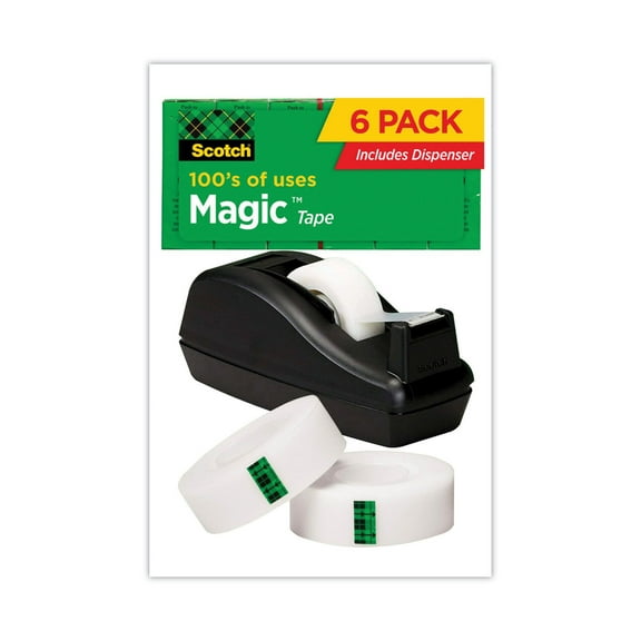 Scotch Magic Tape Desktop Dispenser Value Pack, 1" Core, 0.75" x 83.33 ft, Clear (810C40BK)