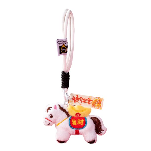 Bolso colgante de Año Nuevo Chino 2026, adorno de caballo, símbolo de buena suerte, llavero, amuleto festivo, caballo de peluche.