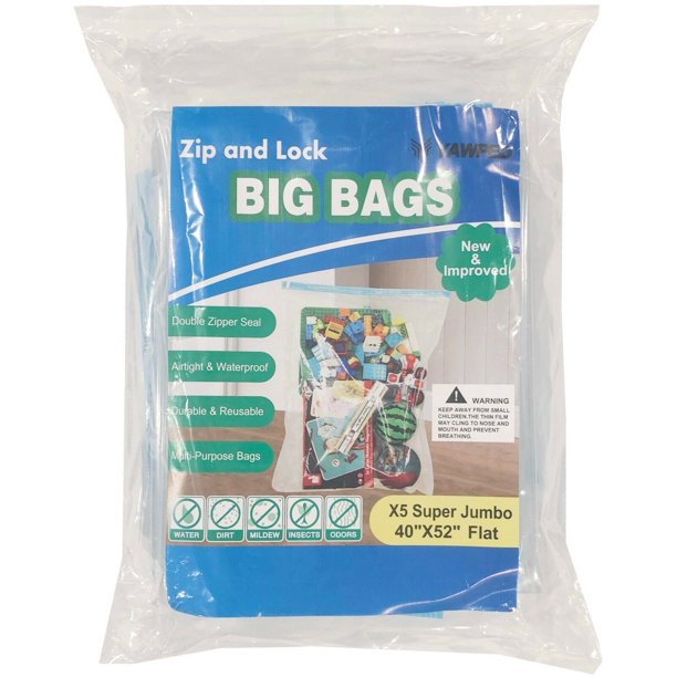 Big Zip Lock similar ZIPLOC Zipper Resealable Storage Clear Bags 3MIL