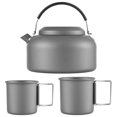 thumbnail image 5 of Camping Kettle and 450ml 250ml Metal Cups Set Outdoor Boiling Water Kettle Backpacking Kettle 1.4L Anodized Aluminum Kettle with Silicone Handle, 5 of 5