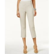 JM Women's Collection Embellished Pull-On Capri Pants Gold Size Small
