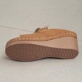 thumbnail image 5 of CYMMPU Women's Metal Accent Open Toe Wedge Slide Sandals, Slip On Platform Comfort Mules, Casual Outdoor Summer Beach Walking Footwear Khaki 38, 5 of 7