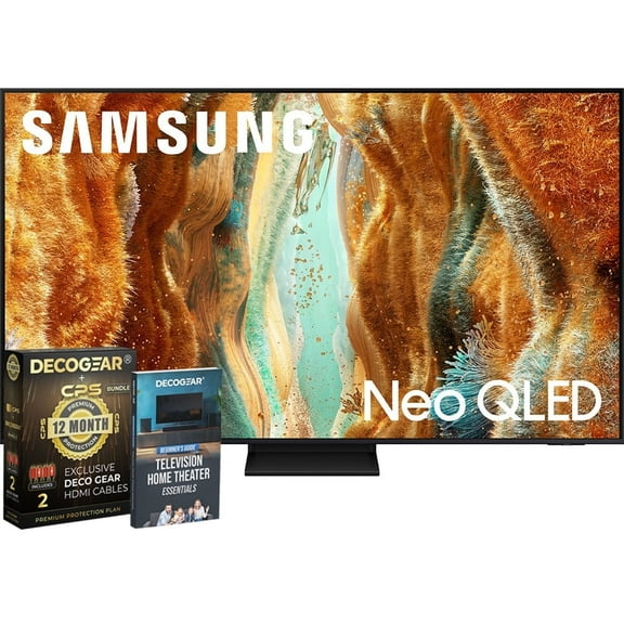 SAMSUNG 65" Neo QLED 4K QN70F Smart TV (2025) Vision AI, Motion Xcelerator 144Hz, HDR10  Bundle with CPS Exclusive 1-Year Protection & Deco Gear Complete Home Theater Beginner's Guidebook