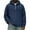 Dark Blue, variant on Men's Quarter Zip Corduroy Hooded Sweatshirt - Long Sleeve Color Pullover with Pockets, Casual Comfort, Soft Textured Fabric for Everyday and Light Outdoor,Dark Blue,S