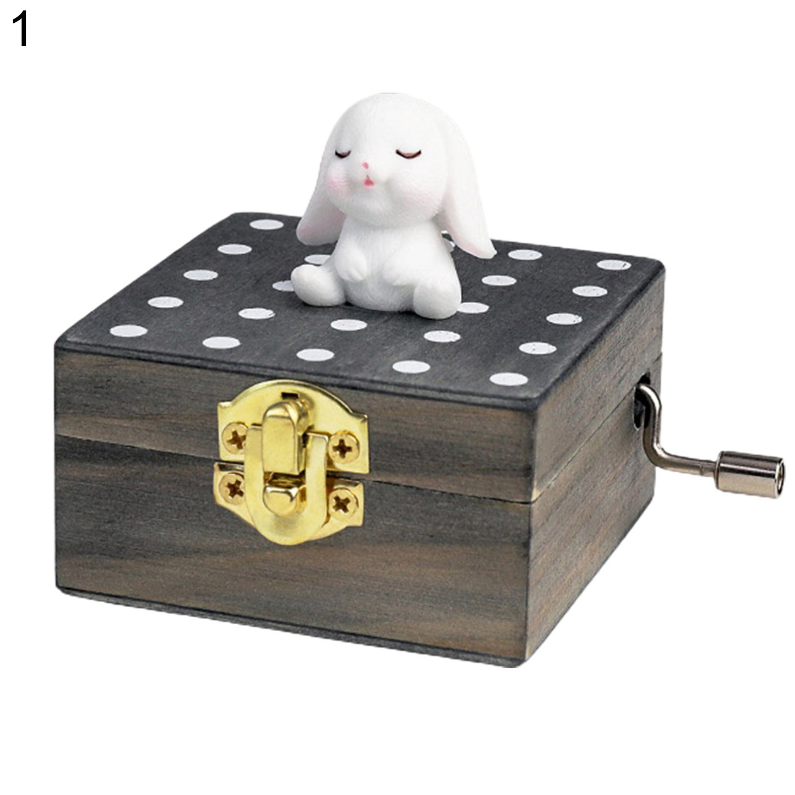 Wanwan Music Box Hand Cranked Animal Statue Vintage Exquisite Engraved