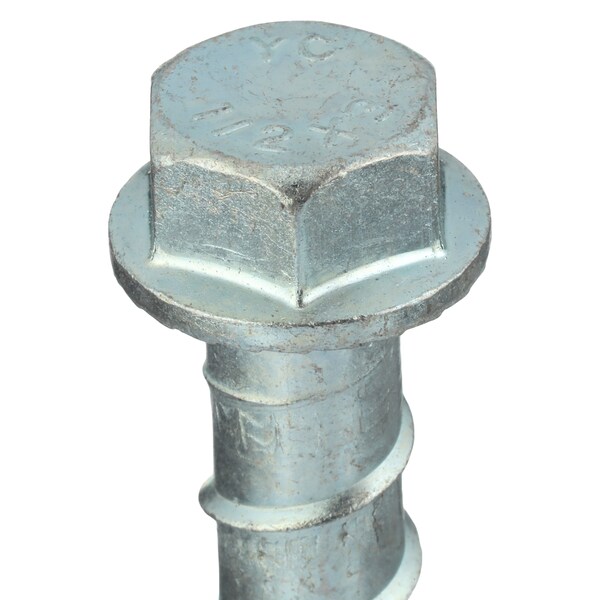 Concrete Screw, 1/2" Dia., Hex, 3 in L, Steel Zinc Plated, 25 PK U70520.050.0300
