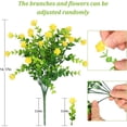 thumbnail image 5 of Juego de 15 ramos de flores artificiales para exterior e interior, plantas de plástico resistentes a los rayos UV en 5 colores para el hogar, 5 of 5