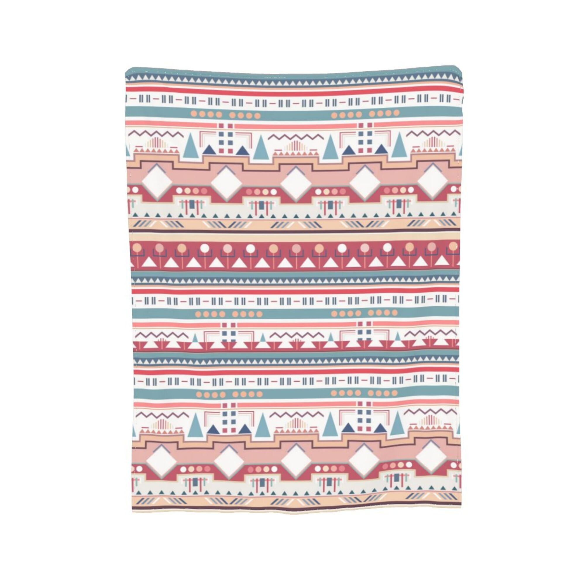 XMXY Fleece Throw Blanket for Couch, Abstract Native Folk Art Lines