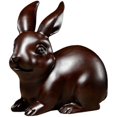 thumbnail image 3 of Chinese Zodiac Rabbit Wood Carving Statue Decorative Lifelike Bunny Ornament For Desktop, 3 of 3