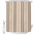thumbnail image 2 of Brown Beige Striped Waterproof Fabric Shower Curtain,Boho Ethnic Modern Abstract Art Waterproof Fabric Shower Curtain for Bathroom Curtains Bathtubs Hotel Shower Curtains with 12 Hooks Long 72x78in, 2 of 8
