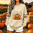 thumbnail image 2 of VKOYWKM Oversized Halloween Sweatshirts Women Pumpkin Graphic Sweatshirts Crewneck Long Sleeve Fall Sweatshirt Vintage Spooky Halloween Pullover Sweatshirts, 2 of 8