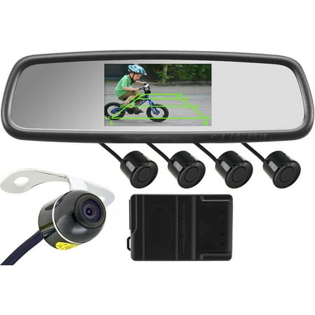 Rearview Backup Camera System (Rear View Mirror with Built-in 5 inch Display, Color Camera and Sensors) (Best Rear View Mirror Backup Camera)