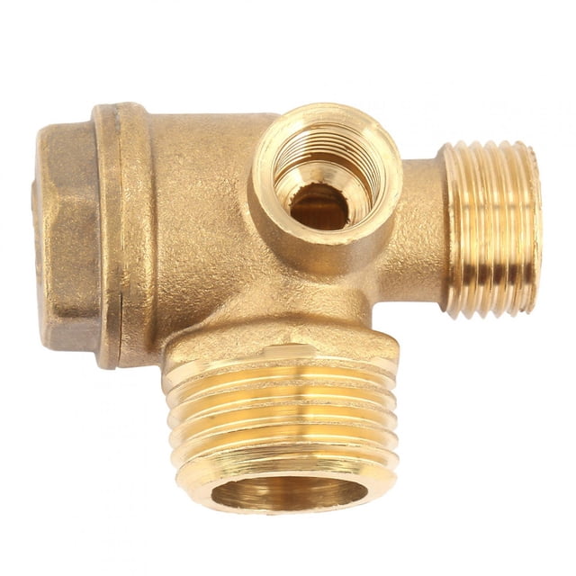 Rosca Válvula compresora de Aire de 3 vías Rosca Macho Válvula antirretorno de retención Piezas de Repuesto Tubo Conector Herramienta 3 Puertos de latón retención del Higoodz Industrial