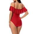 thumbnail image 4 of Csndyce Women's Ruffled One Piece Swimsuits off Shoulder Tummy Control Halter Bathing Suit Female, 4 of 8