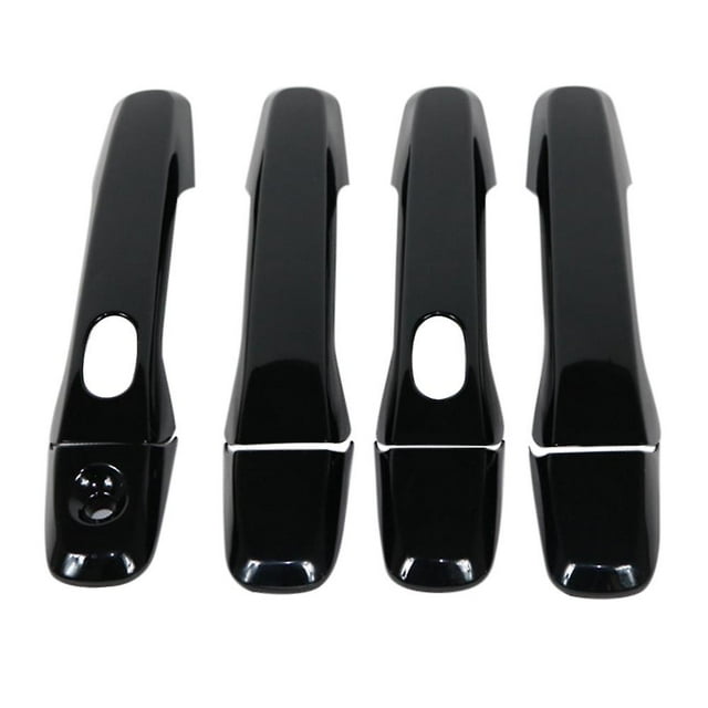 8 Uds Abs negro brillante cubierta de manija de puerta lateral exterior embellecedor con orificio inteligente para Explorer 2011-2018