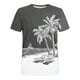 thumbnail image 4 of Camisetas de Manga Larga para Hombres Imprimir Fallow Cuello Redondo Camiseta, Moda Casual Manga Corta Mezcla de Algodón/Lino, 4 of 9