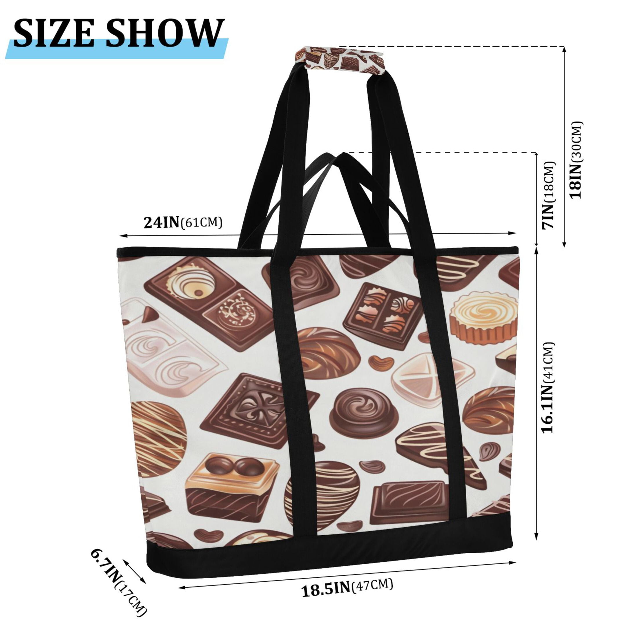 Large Hand-held Ice Pack Picnic Bag Insulation and Refrigeration Suitable for Shopping Picnics and Camping Dark Chocolate