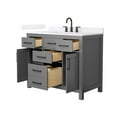 thumbnail image 2 of Beckett 42" Dark Gray Single Vanity & White Quartz Top (3-Hole) & Black Trim, 2 of 5