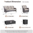 thumbnail image 2 of Giantfurnni 4 Piece Patio Wicker Furniture Set, Outdoor Swivel Rocker Chairs, All Weather Outdoor Patio Couch with Fire Pit Table for Deck Porch, 2 of 15