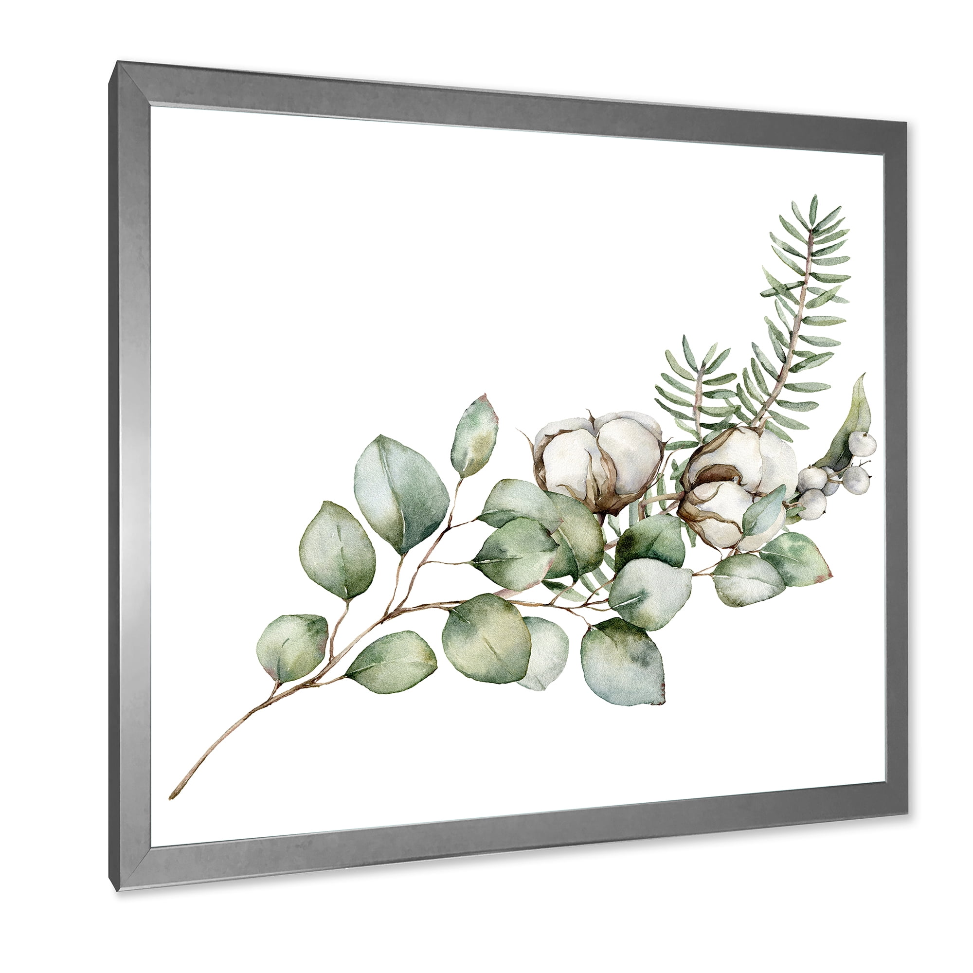 Designart 'Eucalyptus Branches With Christmas Bouquet' Traditional Framed Art Print
