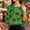 Shirts-673Multicolor, variant on LEKWK St Patricks Day Shirt Beer Mug Irish Harp Argyle Round Neck 3/4 Sleeve Casual Tops Green Diamond Pattern Pub Party Tee