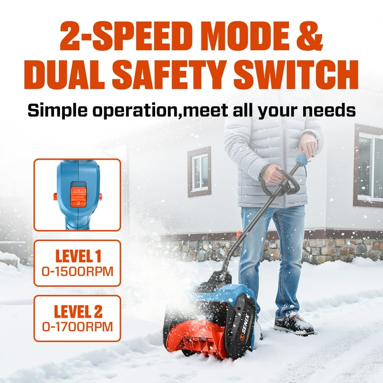 SENIX 40V 13-inch Cordless Snow Shovels & electric shovel with 2