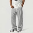 thumbnail image 4 of Jerdar Men's Textured Waist Sweatpants Drawstring Elastic Waist Wide-leg Pants, 4 of 6