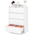 thumbnail image 1 of Locking Filing Cabinet with 4 Drawer Heavy Duty Large Metal Cabinet Home Office White Lateral File Cabinets Wide Steel Cabinets for Legal/Letter Size File,Assembly Required, 1 of 8