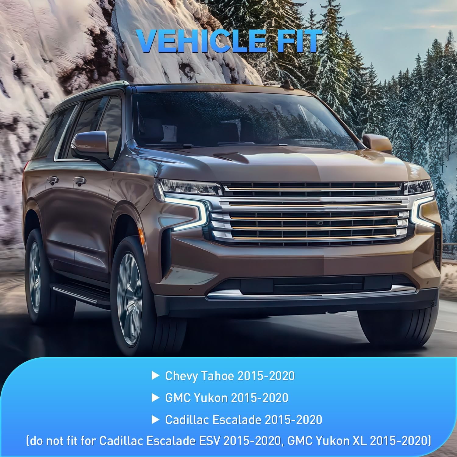 Nilight In-Channel Window Deflectors for 2015-2020 Chevy Tahoe, GMC Yukon, Cadillac Escalade, 4-Piece Rain Guards & Vent Visors