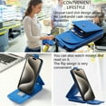 thumbnail image 2 of ELEHOLD for iPhone 15 Plus Wallet Crossbody Case Premium PU Leather Organ Card Slots Magnetic Closure Detachable Wrist Lanyard Shoulder Strap Flip Shockproof iPhone 15 Plus Cover,Blue, 2 of 10