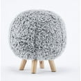 thumbnail image 3 of Contemporary Upholstered Vanity Chair Ottoman Grey, 3 of 5