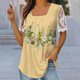 thumbnail image 1 of Fiudx Camisetas para Mujer Camisa Superior Informal de Manga Corta con Estampado Informal Ya La Moda para Mujer, 1 of 5