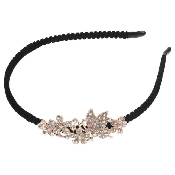 KONTONTY Stylish Rhinestone Headband for Women, Elegant Sparkling Hair Accessory, 1 Set
