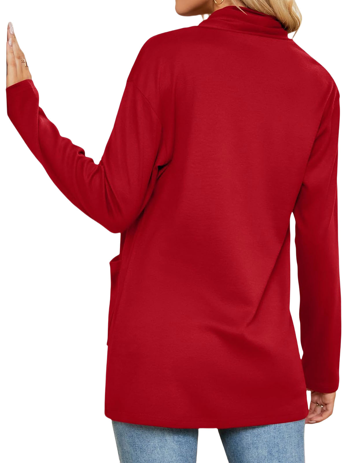 Shine Up Women's Cardigan Long Sleeve Open Front with Pockets photo 4