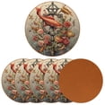 thumbnail image 2 of Fish Set of 6 Microfiber Leather Round Coasters 4.3x4.3 Inches - Absorbent and Stylish Drink Mats for Home and Office Use., 2 of 6