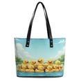 thumbnail image 2 of Yellow Duck Woman Leather Handbags Large Tote Bag Fashion Portable Handbags With Zipper, 2 of 7