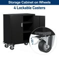 thumbnail image 3 of AOBABO Metal Storage Cabinet with Wheels,Lockable Storage Cabinet with 2 Adjustable Shelves,Metal Utility Cabinet for Garage,35.4 Inches,Assembly Required,Black, 3 of 9