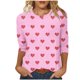 thumbnail image 1 of Camisetas Casuales de las Mujeres 3/4 Manga Cuello Redondo Impreso Blusa Imitación Estante Tela, Camiseta de Moda Superior para el Hogar Diario Y Desgaste Casual Todo el Año, 1 of 1