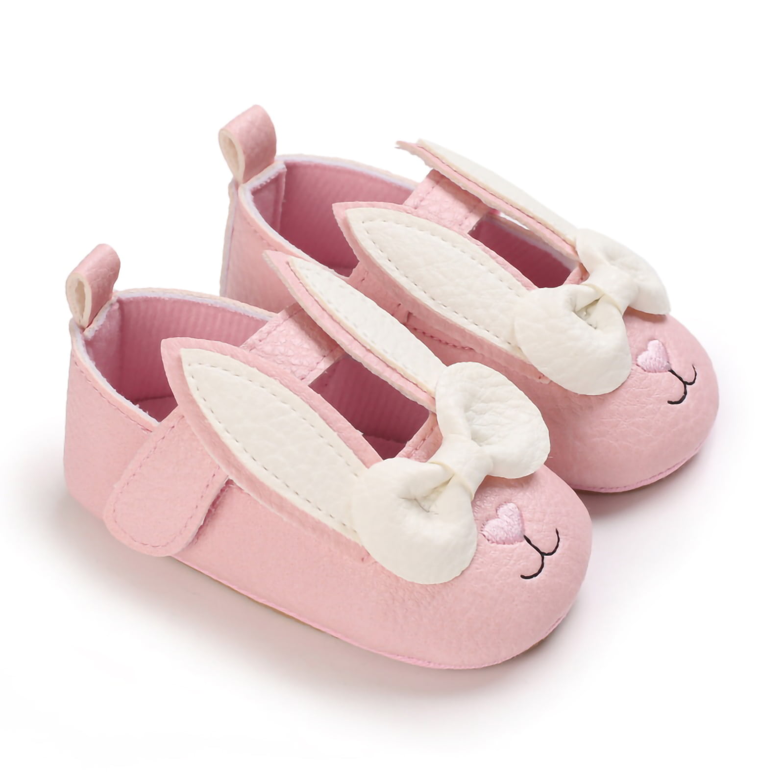 NEW baby girl Perforated PU Ballerina  Pram shoes 0-6mos WHITE PINK 