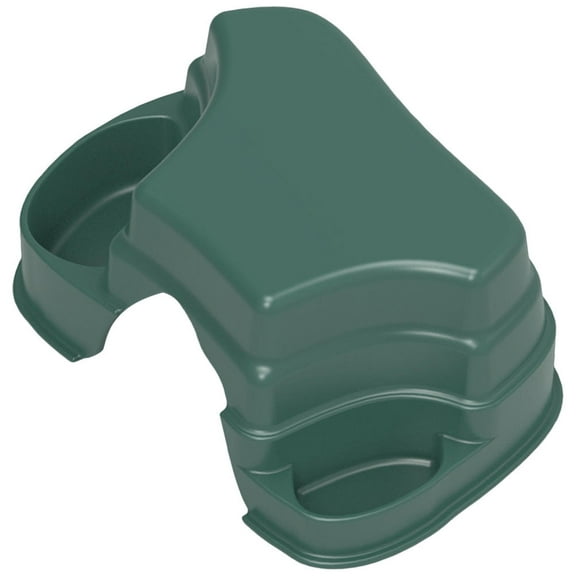 LULULION Reptile Hideout Dark Green Plastic Basking Platform with Feeding Bowls for Turtle Tank Decor