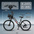 thumbnail image 6 of OwnGold Electric Bike with Basket,500W Peak Motor 20MPH 35+ Miles,432Wh Battery,26"Commuter Ebike for Adults,7-Speed,UL2849, 6 of 11