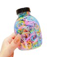 thumbnail image 2 of Riguas 1 Bottle Hair Ties 1000 Pcs Multi Colors Disposable Mini Hair Rings Children Girls Rubber Bands Sweet Color Elastic Large Quantity Hair Bands with Storage Bottle, 2 of 6