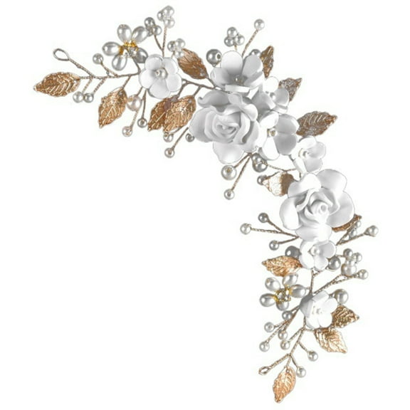 LOLIPPYY Elegant Golden and Flower Hair Vine for Wedding Hairstyles and Special Occasions